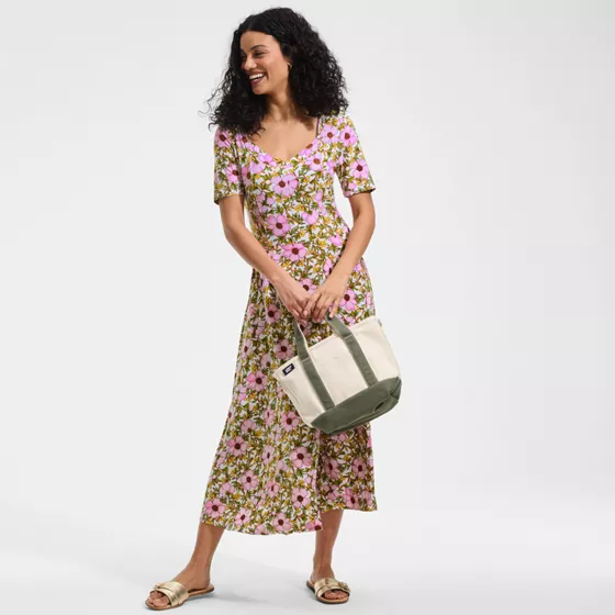 Women's Silky Knit Sweetheart Midi Dress - primary
