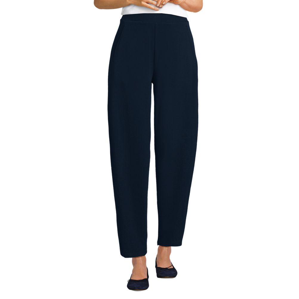 Lands' End Women's Sport Knit High Rise Barrel Ankle Pants - Radiant Navy