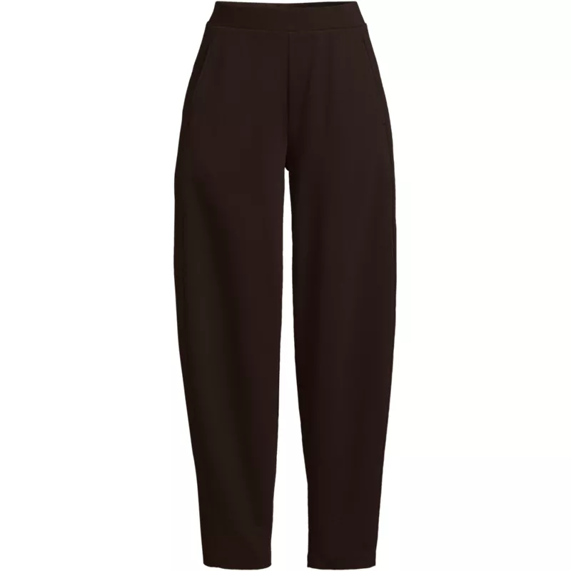 Women's Plus Size Sport Knit High Rise Barrel Ankle Pants, Front