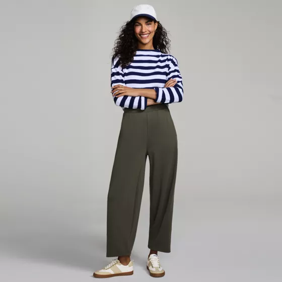 Women's Sport Knit High Rise Barrel Ankle Pants - primary