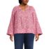 Women's Plus Size Voile Tie Neck Poet Blouse, Front
