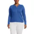 Women's Plus Size Cotton Pointelle Satin Trim Cardigan Sweater, Front