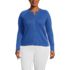 Women's Plus Size Cotton Pointelle Satin Trim Cardigan Sweater, Front