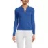 Women's Cotton Pointelle Satin Trim Cardigan Sweater, Front