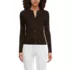 Women's Cotton Pointelle Satin Trim Cardigan Sweater, Front