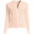 Women's Cotton Pointelle Satin Trim Cardigan Sweater, Front