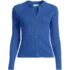 Women's Cotton Pointelle Satin Trim Cardigan Sweater, Front
