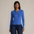 Women's Cotton Pointelle Satin Trim Cardigan Sweater, Front