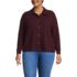 Women's Plus Size Long Sleeve Waffle Collared Shacket, Front