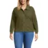 Women's Plus Size Long Sleeve Waffle Collared Shacket, Front
