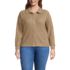 Women's Plus Size Long Sleeve Waffle Collared Shacket, Front