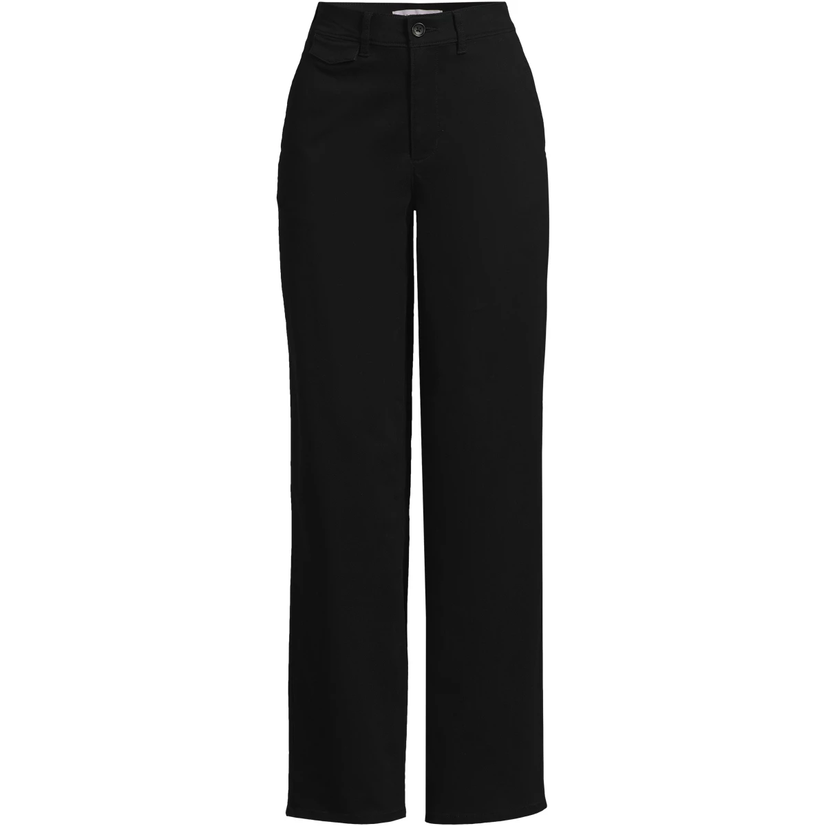 Women's Tall Chino High Rise Rail Straight Leg Pants — Black by Lands' End