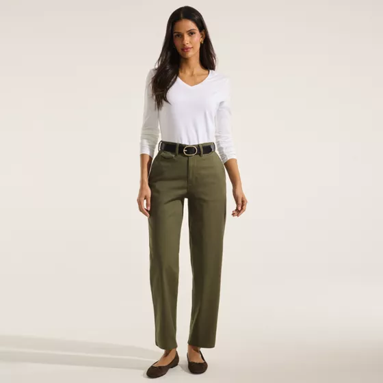 Women's Chino High Rise Rail Straight Leg Pants - primary