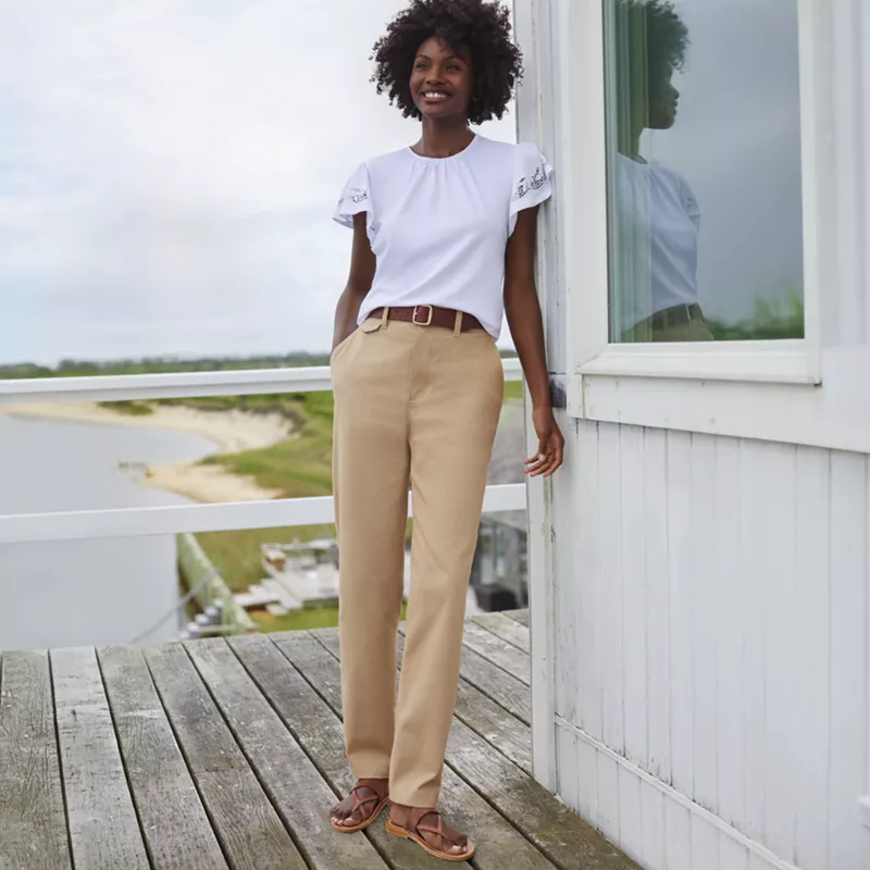 Women's Tall Chino High Rise Rail Straight Leg Pants, alternative image