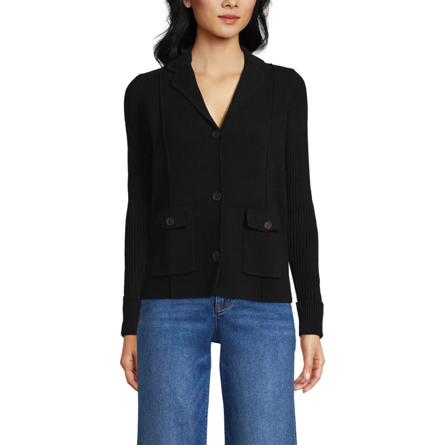 Women's Drifter Ribbed Collared Blazer Sweater view 5