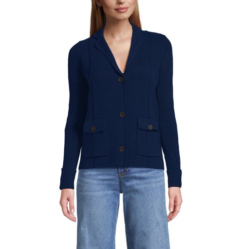 Women's Drifter Ribbed Collared Blazer Sweater - image 5
