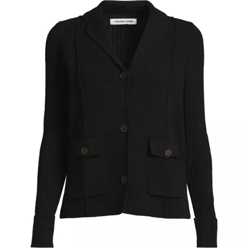 Women's Drifter Ribbed Collared Blazer Sweater, Front