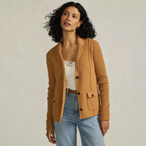 Women's Drifter Ribbed Collared Blazer Sweater - primary