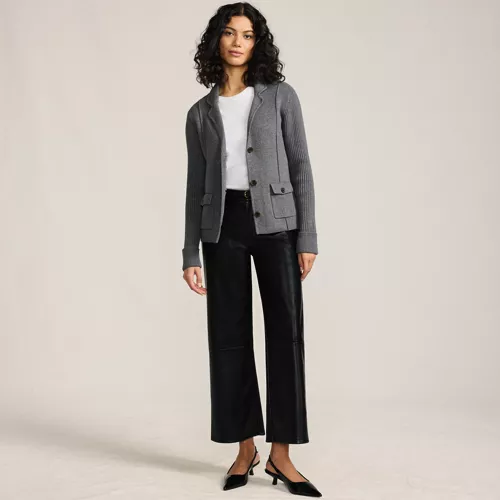 Women's Drifter Ribbed Collared Blazer Sweater, alternative image