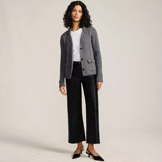 Women's Drifter Ribbed Collared Blazer Sweater - primary