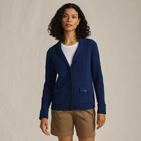 Women's Drifter Ribbed Collared Blazer Sweater - primary