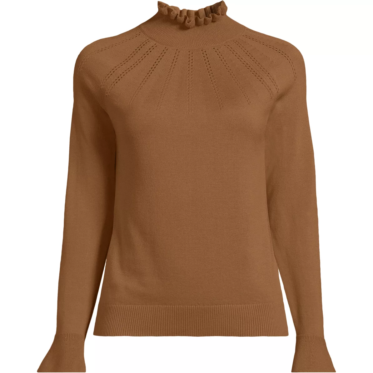Women's Cotton Pointelle Turtleneck Sweater