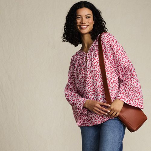 Women's Voile Tie Neck Poet Blouse