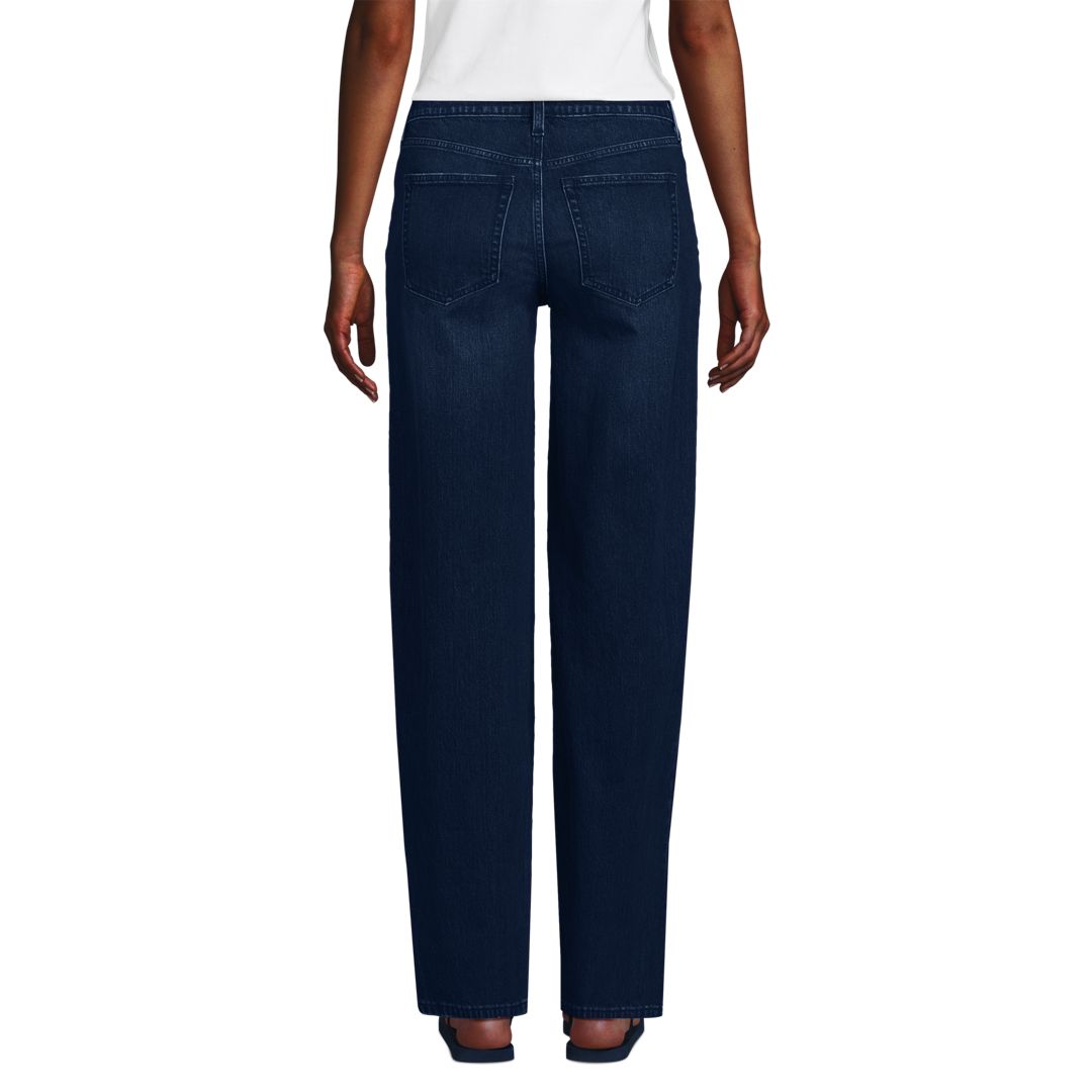 Women's Soft Denim Mid Rise Relaxed Straight Leg Jeans
