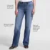 Women's Soft Denim Mid Rise Relaxed Straight Leg Jeans, alternative image
