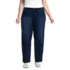 Women's Plus Size Soft Denim Mid Rise Relaxed Straight Leg Jeans, Front