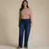 Women's Plus Size Soft Denim Mid Rise Relaxed Straight Leg Jeans, alternative image