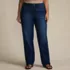 Women's Plus Size Soft Denim Mid Rise Relaxed Straight Leg Jeans, Front