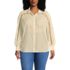 Women's Plus Size Voile Shirred Trim Insert Shirt, Front