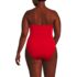 Women's Plus Size SlenderSuit Halter Ruched Plunge High Leg One Piece Swimsuit, Back