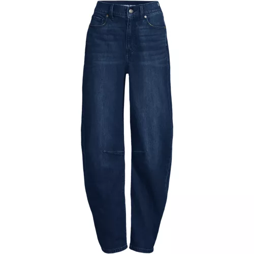 Women's Soft Denim Relaxed Barrel Leg Ankle Jeans, Front