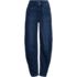 Women's Soft Denim Mid Rise Relaxed Barrel Leg Ankle Jeans, Front