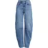 Women's Soft Denim Relaxed Barrel Leg Ankle Jeans, Front