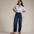 Women's Soft Denim Mid Rise Relaxed Barrel Leg Ankle Jeans, alternative image