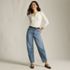 Women's Soft Denim Mid Rise Relaxed Barrel Leg Ankle Jeans, alternative image