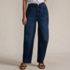 Women's Soft Denim Mid Rise Relaxed Barrel Leg Ankle Jeans, Front