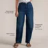 Women's Soft Denim Relaxed Barrel Leg Ankle Jeans, alternative image