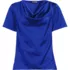 Women's Plus Charmeuse Short Sleeve Cowl Neck Top, Front