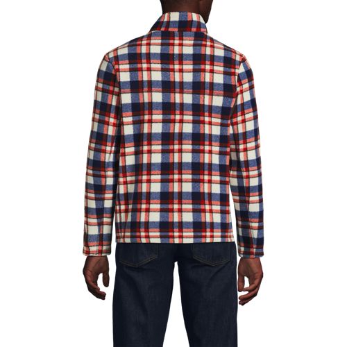  Lands' End Anyweather Fleece-pullover Mit Reißverschluss Gemustert, Herren, Größe:48-50 Regular, Blau, Polyester, By Lands' End 