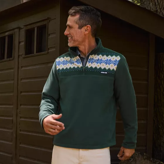 Men's Anyweather Fleece Print Quarter Zip Pullover - primary
