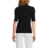 Women's Elbow Sleeve Pointelle Rib Mock Neck, Back