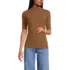 Women's Elbow Sleeve Pointelle Rib Mock Neck, Front
