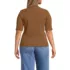 Women's Plus Size Elbow Sleeve Pointelle Rib Mock Neck, Back