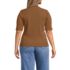 Women's Plus Size Elbow Sleeve Pointelle Rib Mock Neck, Back