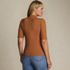 Women's Plus Size Elbow Sleeve Pointelle Rib Mock Neck, Back