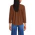 Women's 3/4 Sleeve Cotton Slub Lace Trim Top, Back